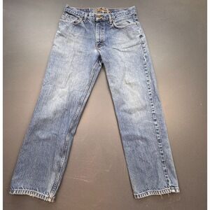 Eddie Bauer Jeans Men's 32x28 Classic Fit Heavyweight Straight Leg Blue Denim